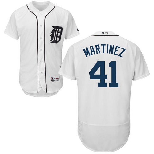 Tigers #41 Victor Martinez White Flexbase Authentic Collection Stitched MLB Jersey - Click Image to Close